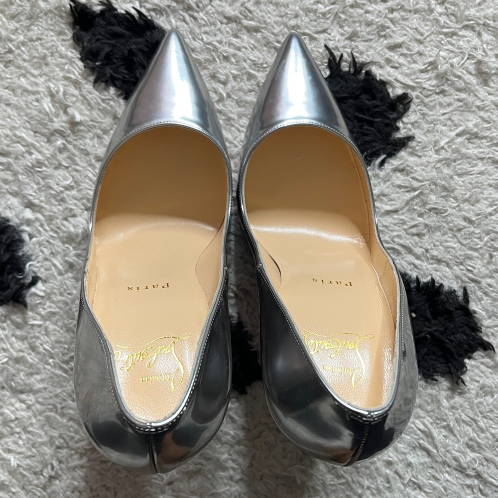 Christian Louboutin size 37.5 so Kate 120 Silver High Heel Pumps - Picture 5 of 16